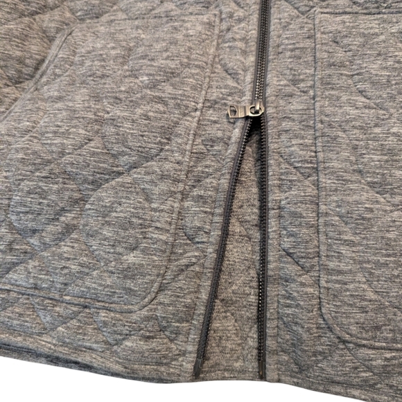 Banana Republic Quilted Brush Gray Heathered Zip Front Vest Pockets Men's Large - Picture 5 of 8